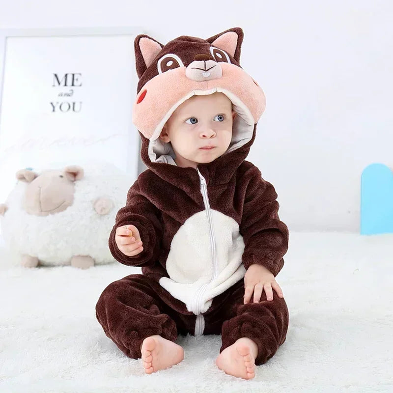 Baby Winter Lion Animal Hooded Romper