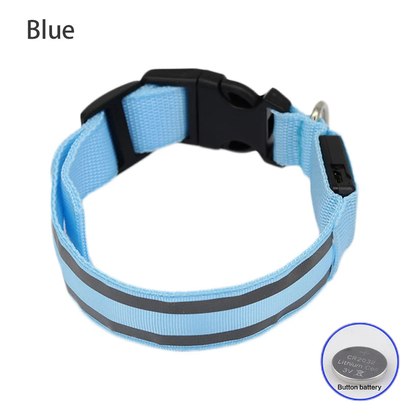 Rechargeable LED Reflective Dog Collar Light for Night Safety