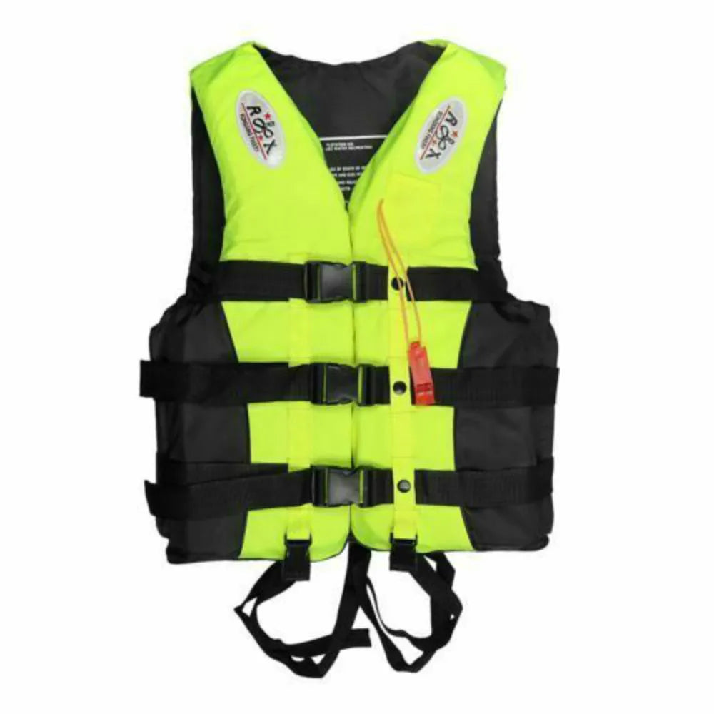 Outdoor Polyester Life Jacket Vest with Whistle for Swimming & Boating