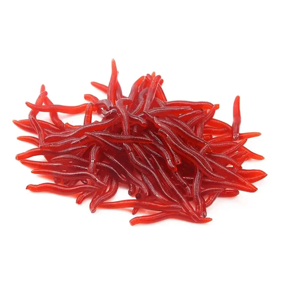 100-Piece Realistic Soft Bloodworm Fishing Lure Bottle for Bass & Bream