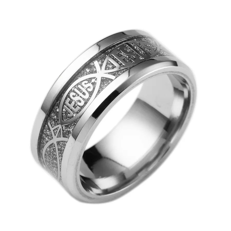 8mm Tungsten Carbide Meteorite Inlay Ring