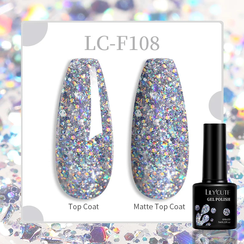 LILYCUTE 7ml UV LED Gel Nail Polish with 129 Color Options
