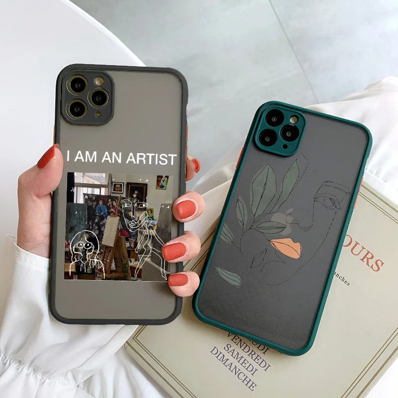Retro Abstract Geometry Shockproof Phone Case for iPhone Models