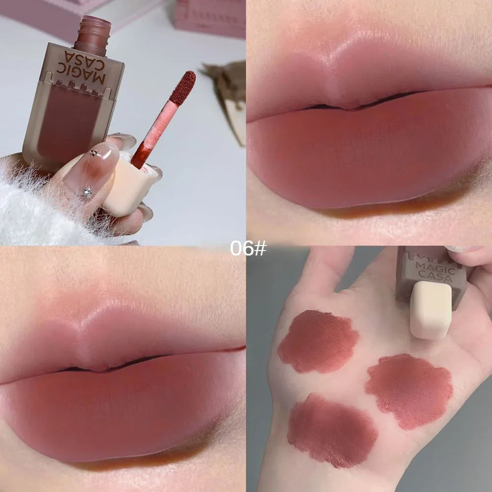 Chocolate Ice Cream Velvet Matte Lip Glaze with Waterproof Long-Wear Finish