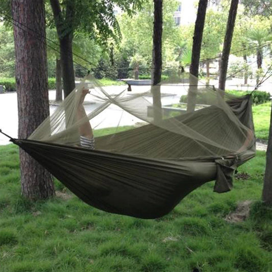 Portable Camping Hammock with Mosquito Net and 210T Nylon Fabric