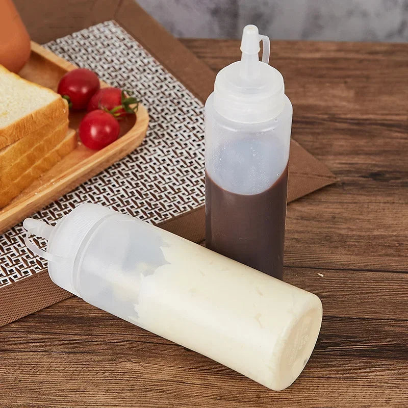 Large Squeeze Condiment Bottle with Nozzle for Sauces and Oils