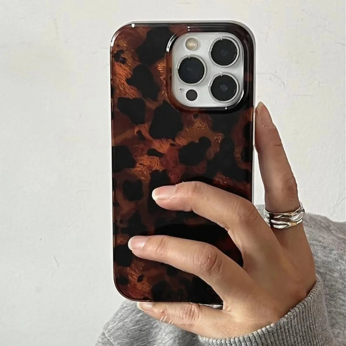 Retro Amber Leopard Print iPhone Case