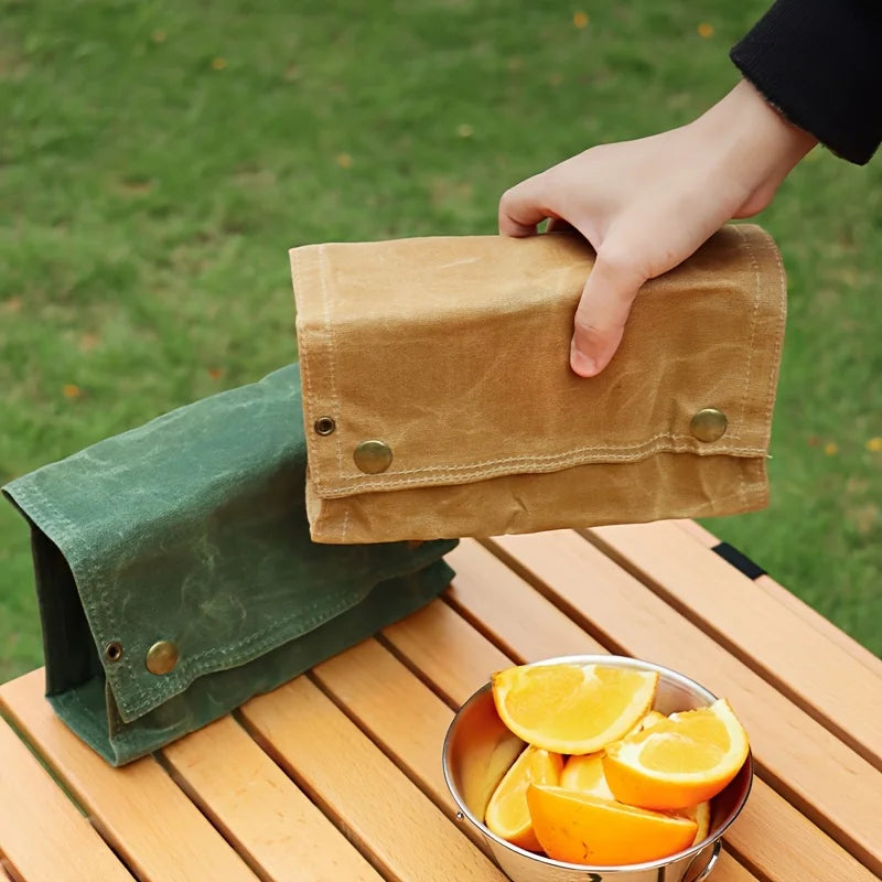 Waxed Canvas Camping Spice Bottle Storage Bag for BBQ Gear
