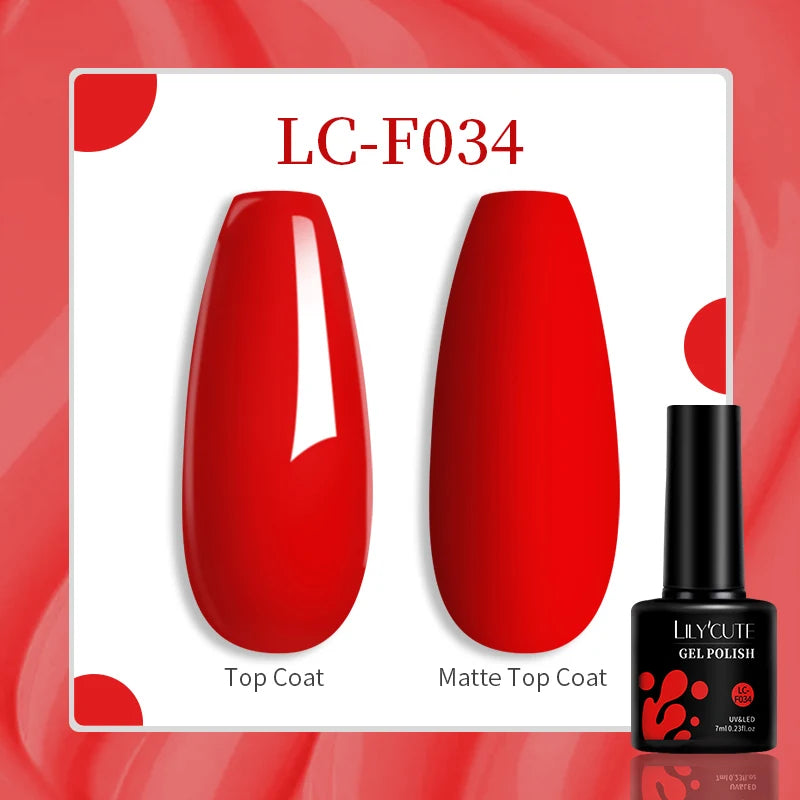 LILYCUTE 7ml UV LED Gel Nail Polish with 129 Color Options