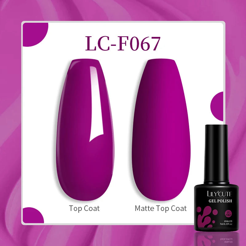 LILYCUTE 7ml UV LED Gel Nail Polish with 129 Color Options