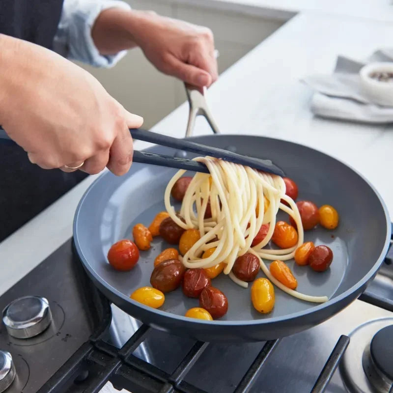 2-in-1 Nylon Flip Tongs with Egg Spatula and Steak Turner