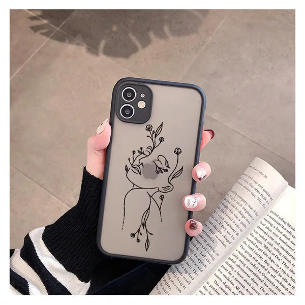 Retro Abstract Geometry Shockproof Phone Case for iPhone Models