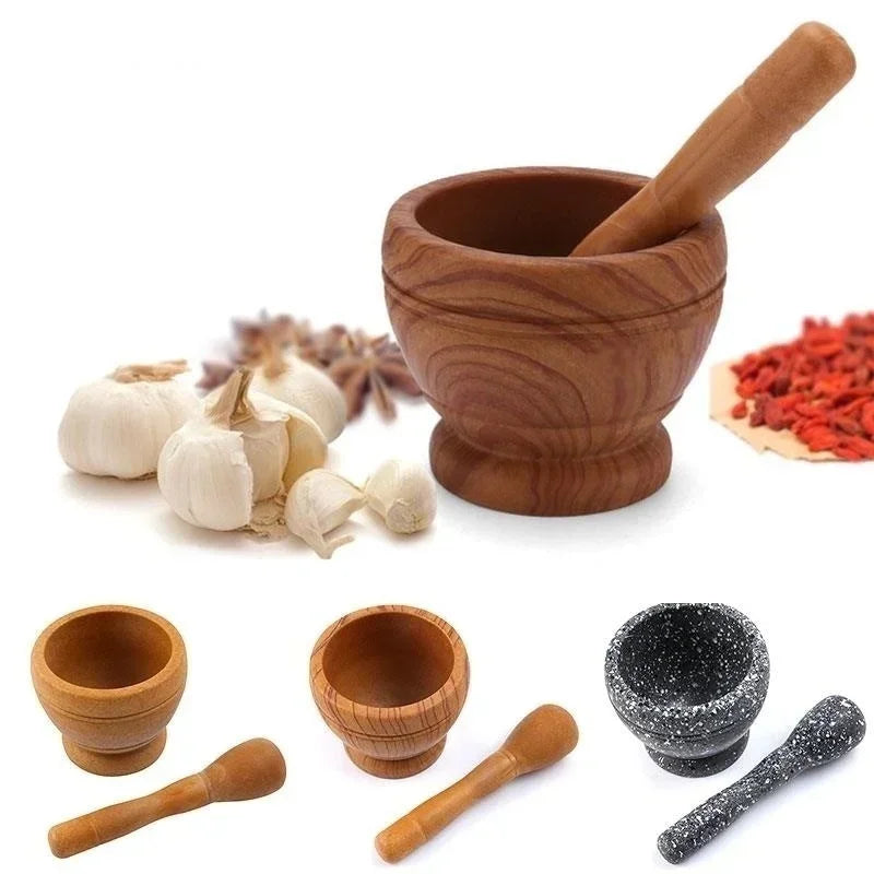 Resin Mortar and Pestle Bowl for Garlic, Herbs and Spice Grinding