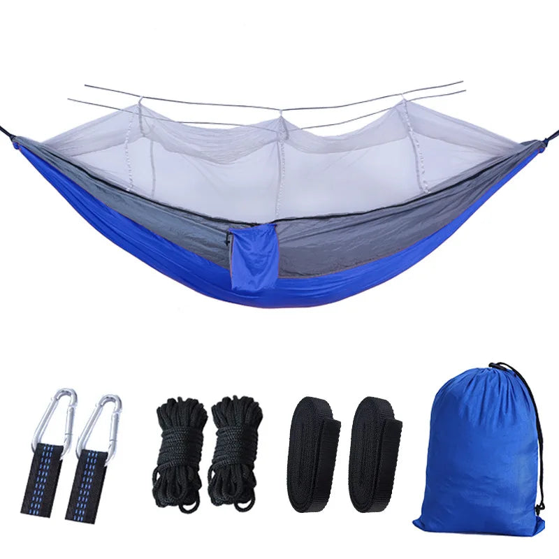Portable Camping Hammock with Mosquito Net and 210T Nylon Fabric