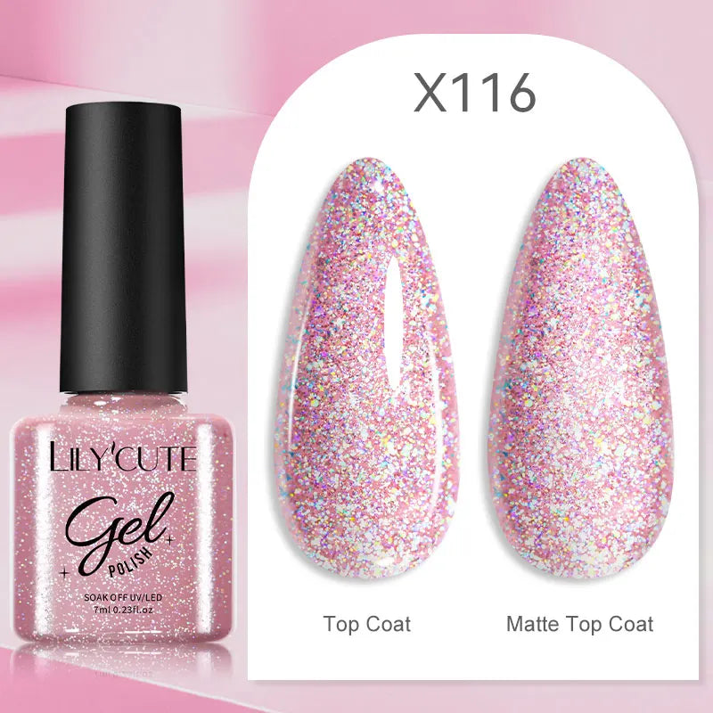 LILYCUTE 7ml UV LED Gel Nail Polish with 129 Color Options