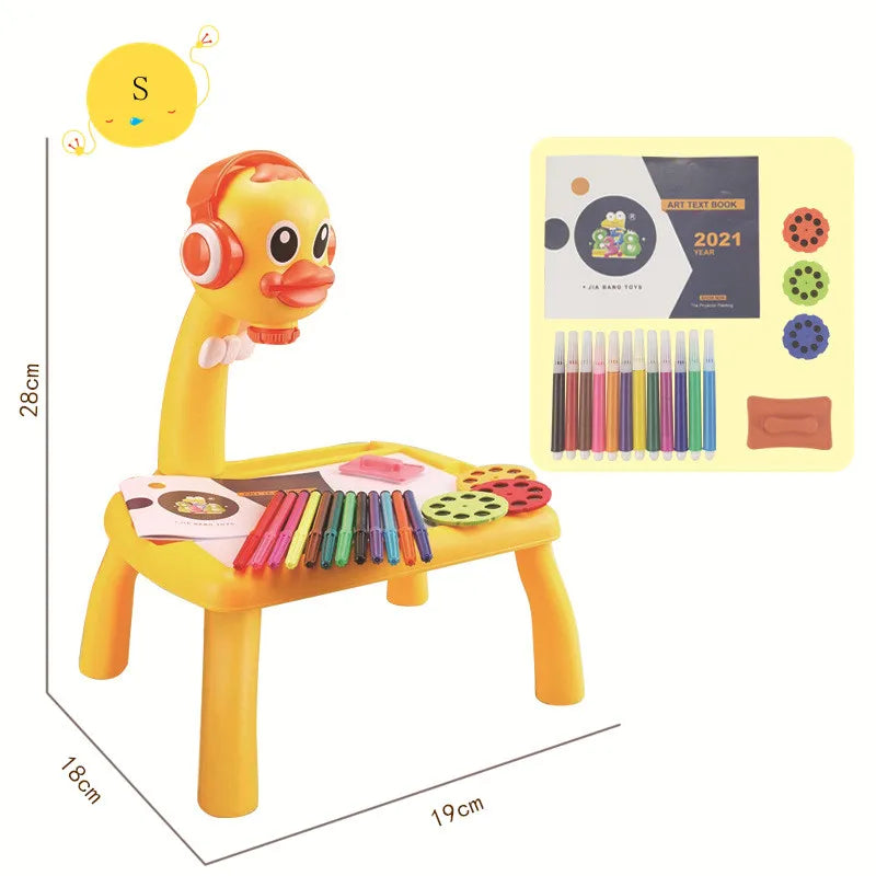 Kids LED Projector Drawing Table Toy Set - Educational Art Desk