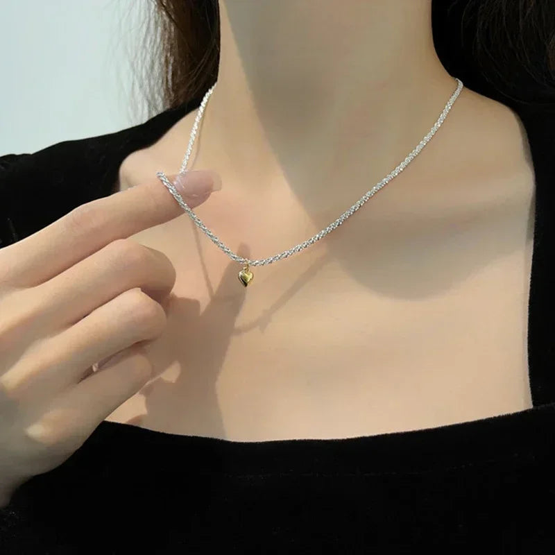 Sparkling Silver-Tone Clavicle Chain Necklace