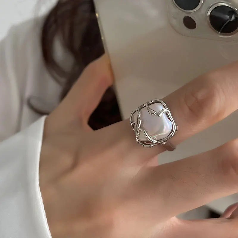 Retro Gold Adjustable Irregular Open Ring