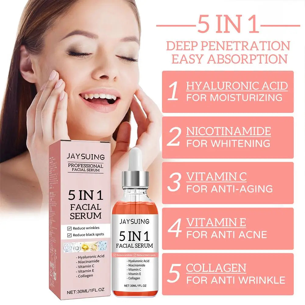 5-in-1 Vitamin C Hyaluronic Face Serum - Firming Glow Skin Care