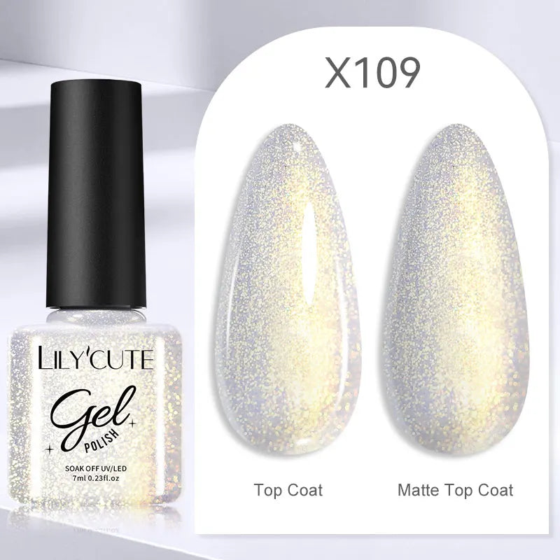 LILYCUTE 7ml UV LED Gel Nail Polish with 129 Color Options