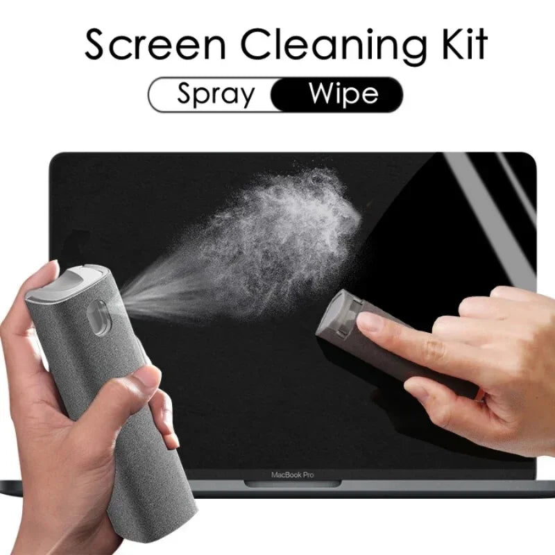 2-in-1 Microfiber Screen Cleaner Spray Bottle for Phones & Glasses