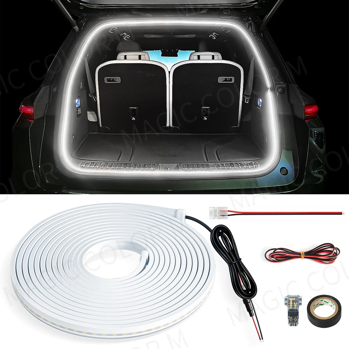 5M LED Car Trunk Light Strip - 12V Flexible Interior Atmosphere Lamp