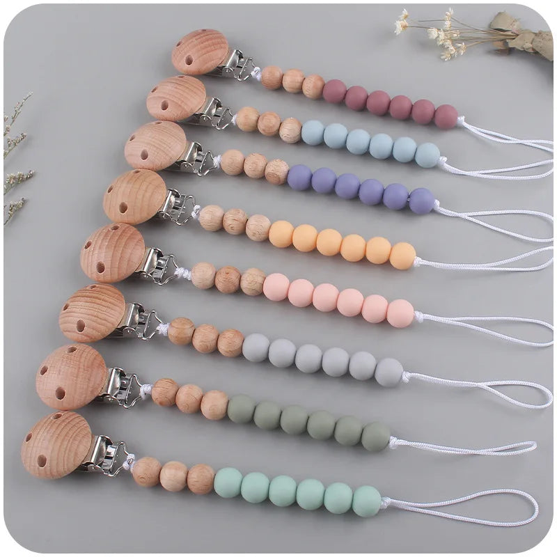 Silicone Bead Pacifier Clip Anti-Drop Chain