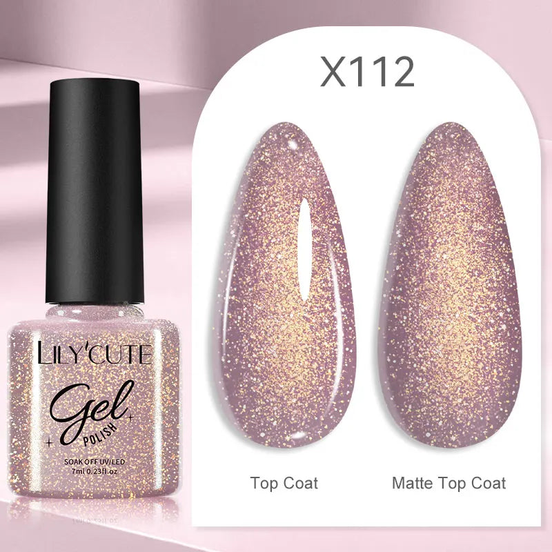 LILYCUTE 7ml UV LED Gel Nail Polish with 129 Color Options