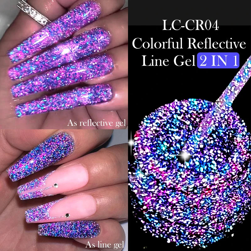 LILYCUTE 5ml Reflective Glitter Nail Liner Gel - Sparkle Art Polish