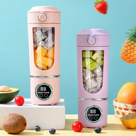 700ml Stainless Steel Portable Blender - 12-Blade USB Smoothie Maker