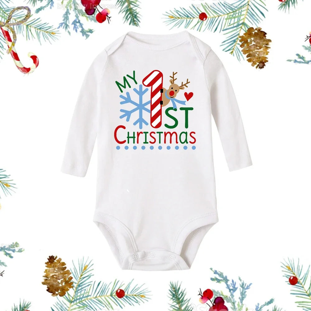 My First Christmas Long Sleeve Baby Romper