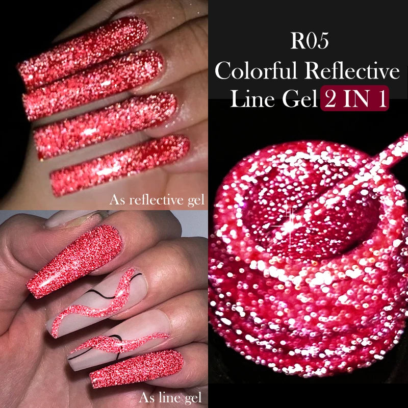 LILYCUTE 5ml Reflective Glitter Nail Liner Gel - Sparkle Art Polish