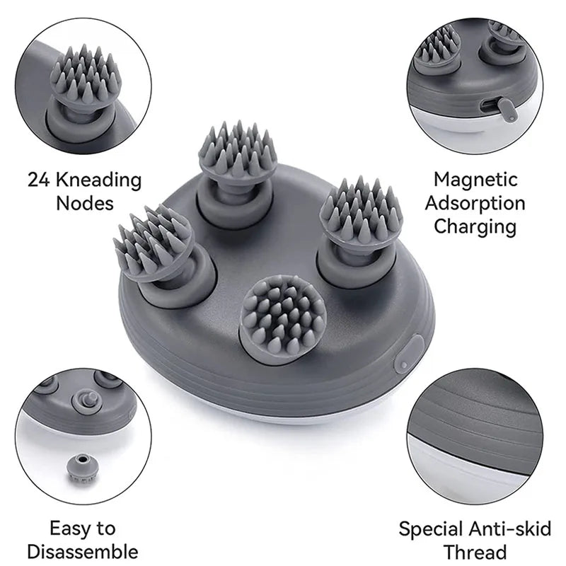 Electric Cat-Shaped Scalp & Body Massager for Head, Neck and Shoulders