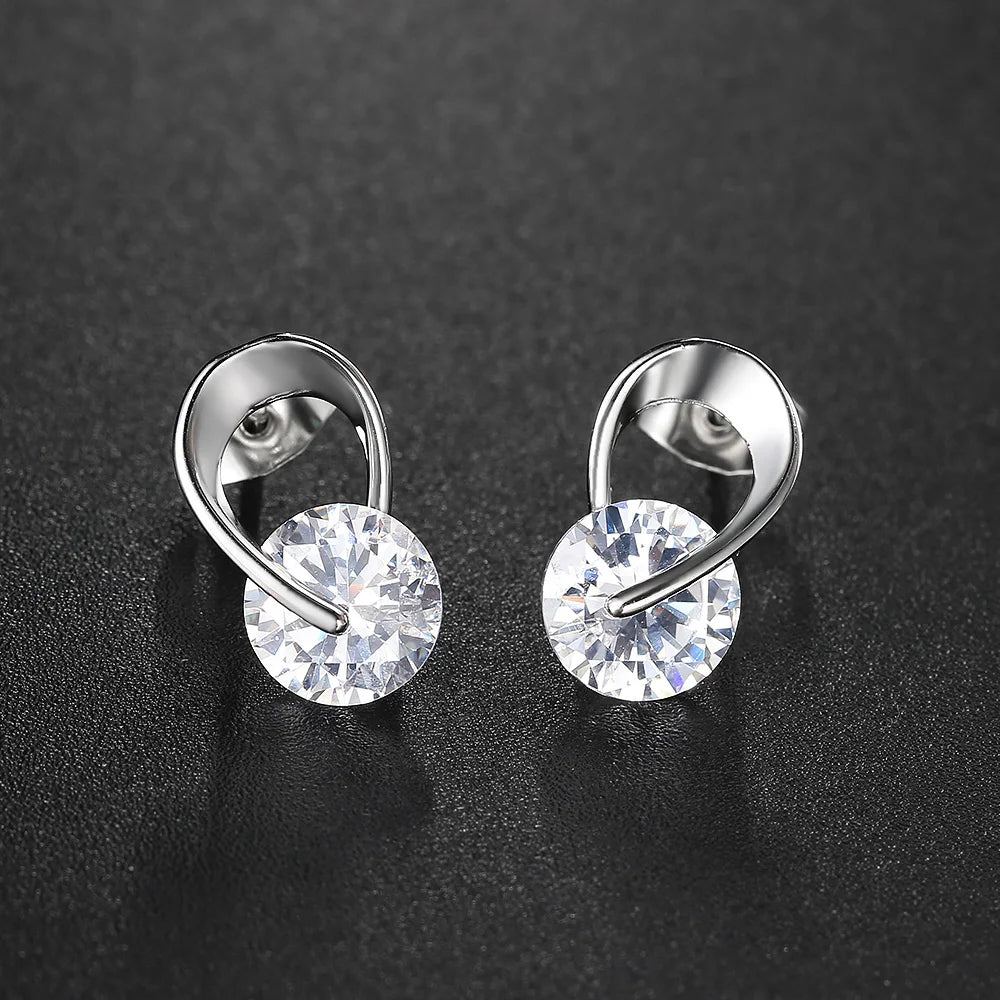Cubic Zirconia Geometric Stud Earrings