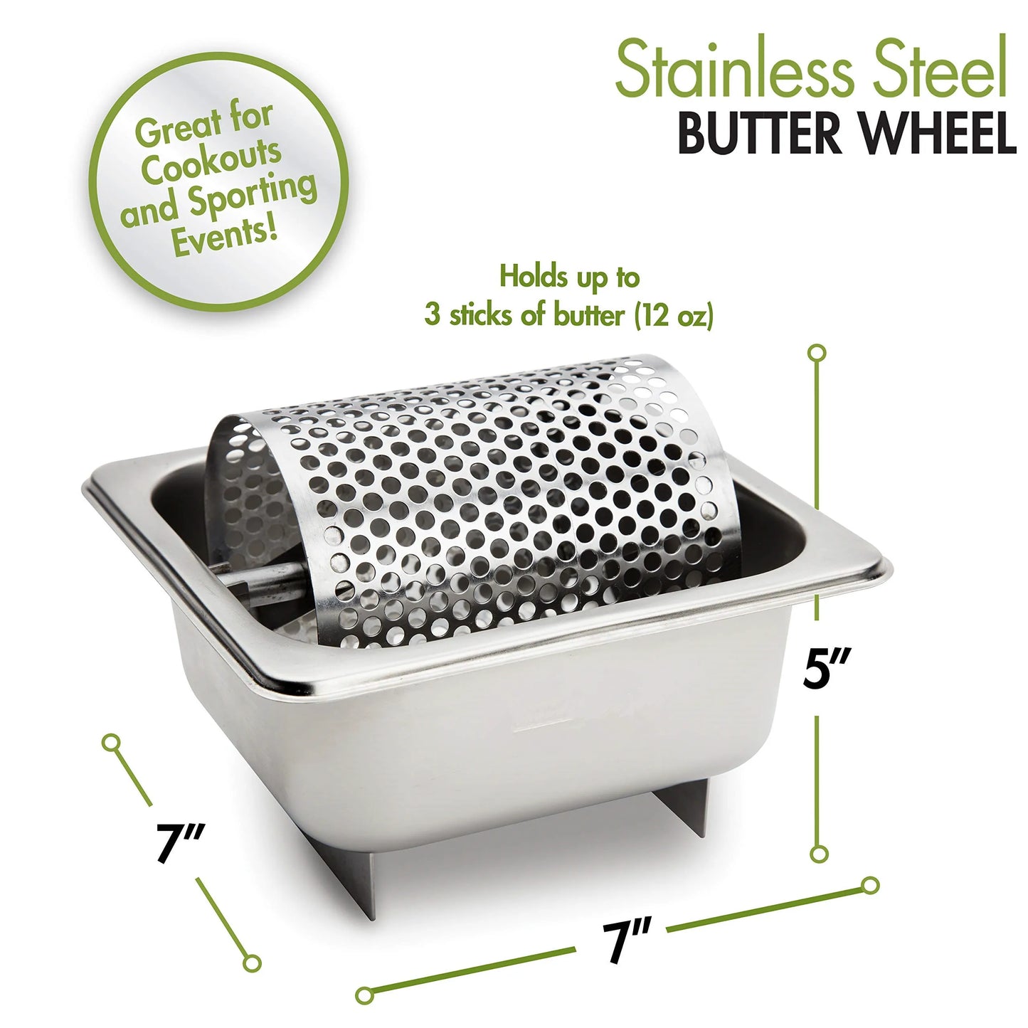 Stainless Steel Butter Wheel Spreader for Burgers, Toast, and Baking
