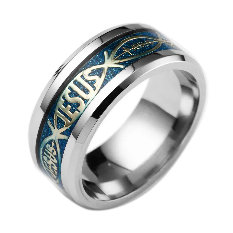 8mm Tungsten Carbide Meteorite Inlay Ring