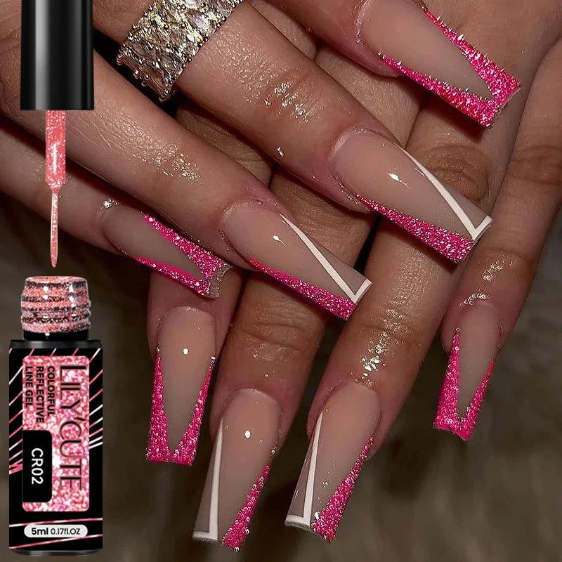 LILYCUTE 5ml Reflective Glitter Nail Liner Gel - Sparkle Art Polish