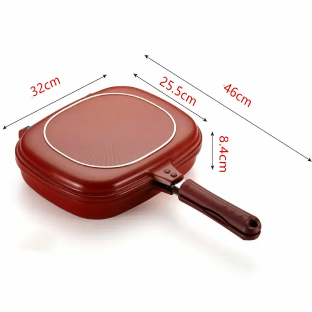 Double-Sided Nonstick Grill Frying Pan and Skillet