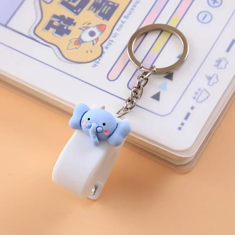 Kawaii Cartoon Mini Stapler Keychain with No. 10 Staple Support