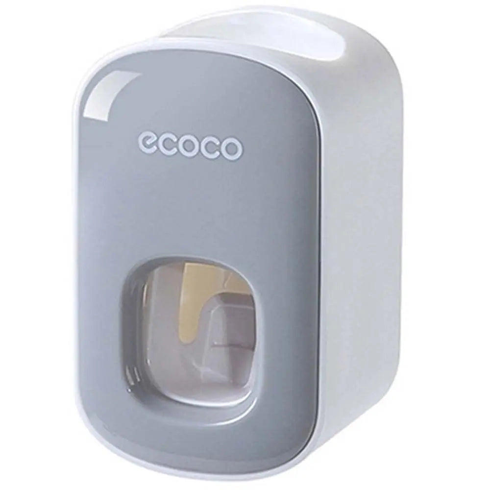 Wall-Mount Automatic Toothpaste Dispenser and Toothbrush Holder