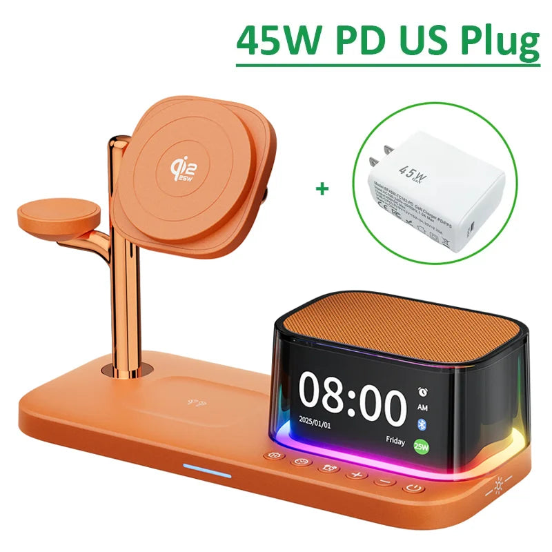 Magnetic Wireless Charger with Bluetooth Speaker Stand
