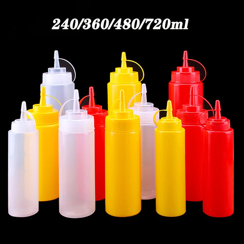Large Squeeze Condiment Bottle with Nozzle for Sauces and Oils
