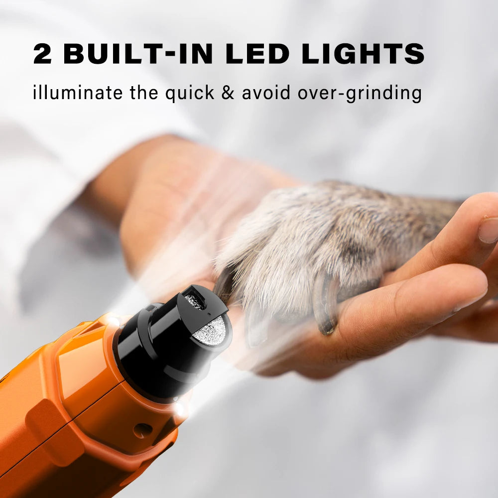 6-Speed Rechargeable Dog Nail Grinder for Quiet Paw Grooming