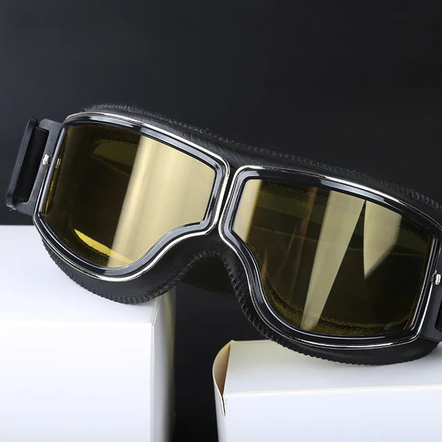 Retro Windproof Motorcycle Glasses - Folding Helmet Sunglasses
