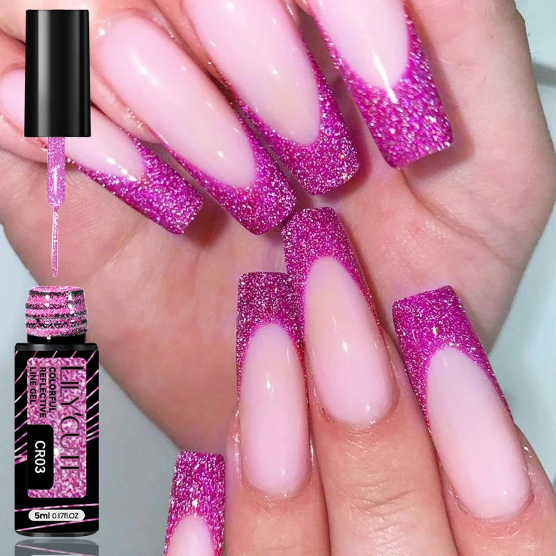 LILYCUTE 5ml Reflective Glitter Nail Liner Gel - Sparkle Art Polish