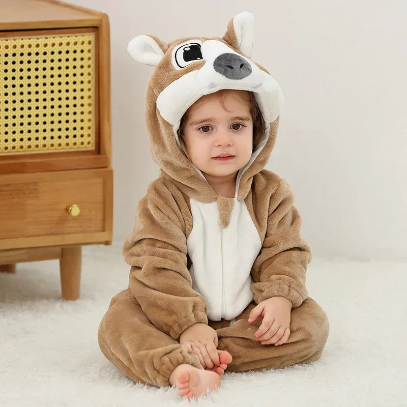 Baby Winter Lion Animal Hooded Romper