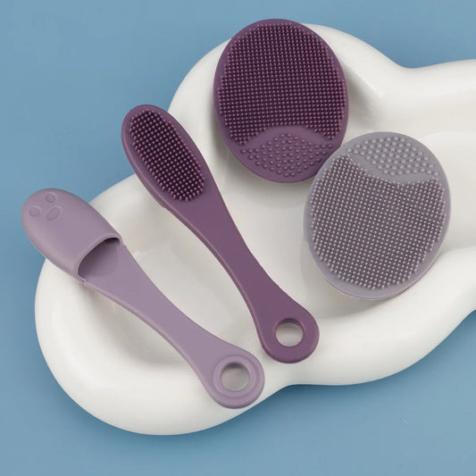 2-Piece Silicone Facial Cleansing Brush Set - Blackhead Removal Tool