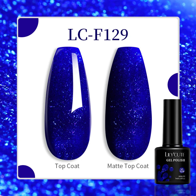 LILYCUTE 7ml UV LED Gel Nail Polish with 129 Color Options