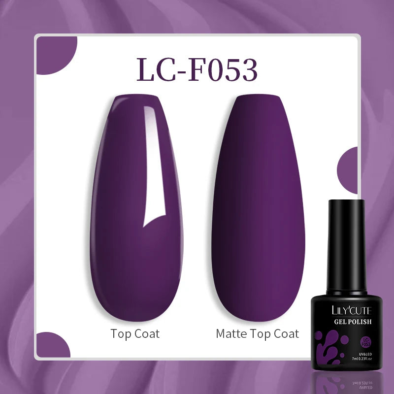 LILYCUTE 7ml UV LED Gel Nail Polish with 129 Color Options