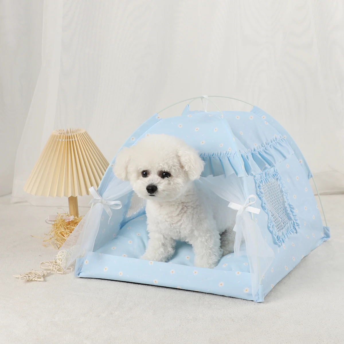 Warm Clamshell Cat Tent Bed with Cushion for Winter Rest